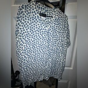 Original Use Blue and White Paisley Shirt